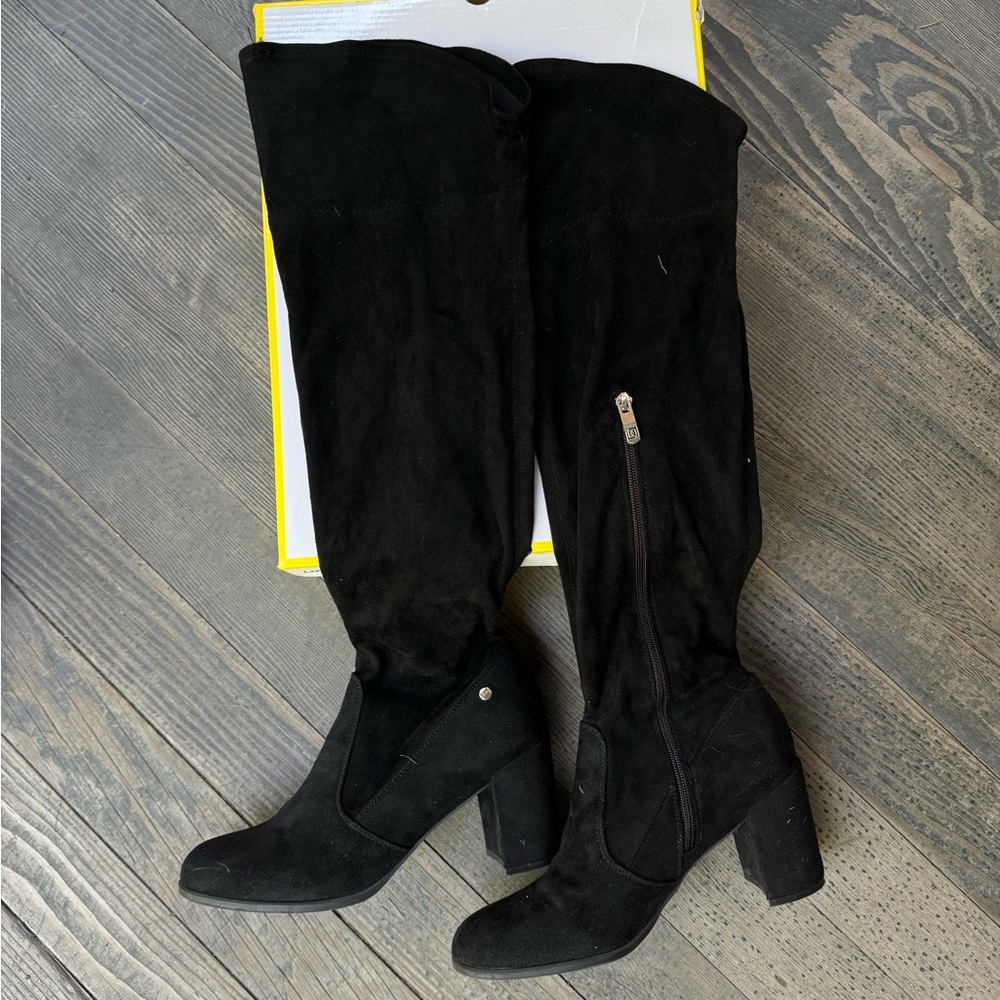 Liz Claiborne Black Suede Over the Knee Boots, Annabella